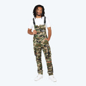 Slim Tapered Utility Twill Overalls - Wood Camo