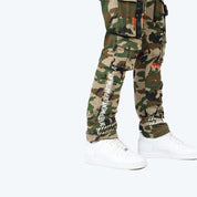 Slim Tapered Utility Twill Overalls - Wood Camo