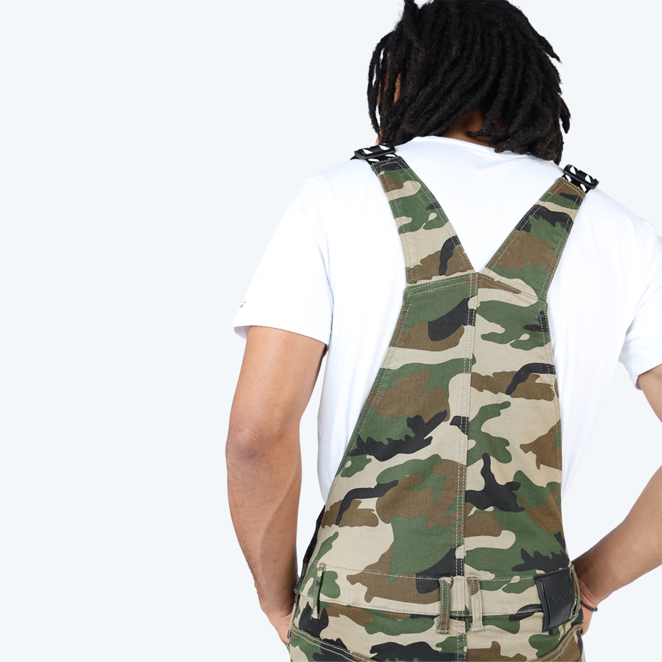 Slim Tapered Utility Twill Overalls - Wood Camo