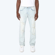 Long Straight Vintage Washed Jeans