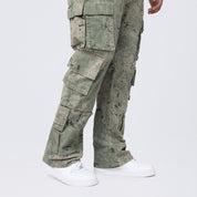 Big and Tall - Utility Splatter Print Twill Pants - Solar Olive