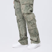 Big and Tall - Utility Splatter Print Twill Pants - Solar Olive