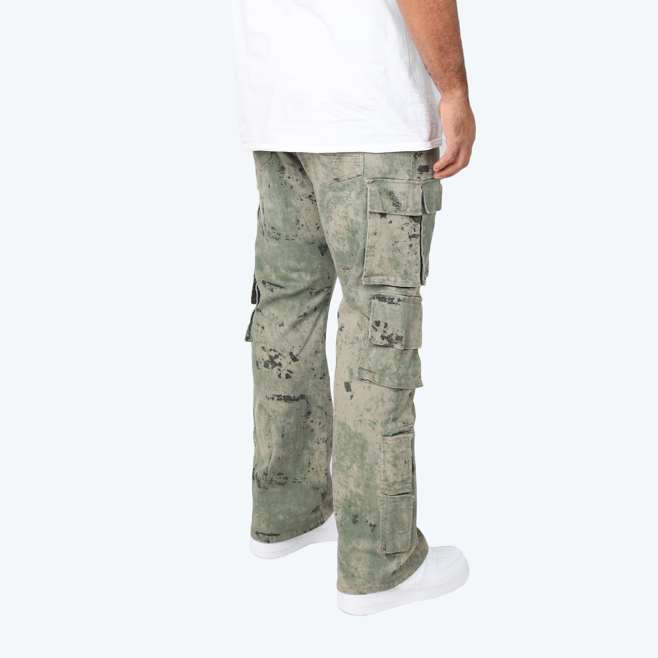 Big and Tall - Utility Splatter Print Twill Pants - Solar Olive