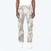 Straight Utility Splatter Print Twill Pants