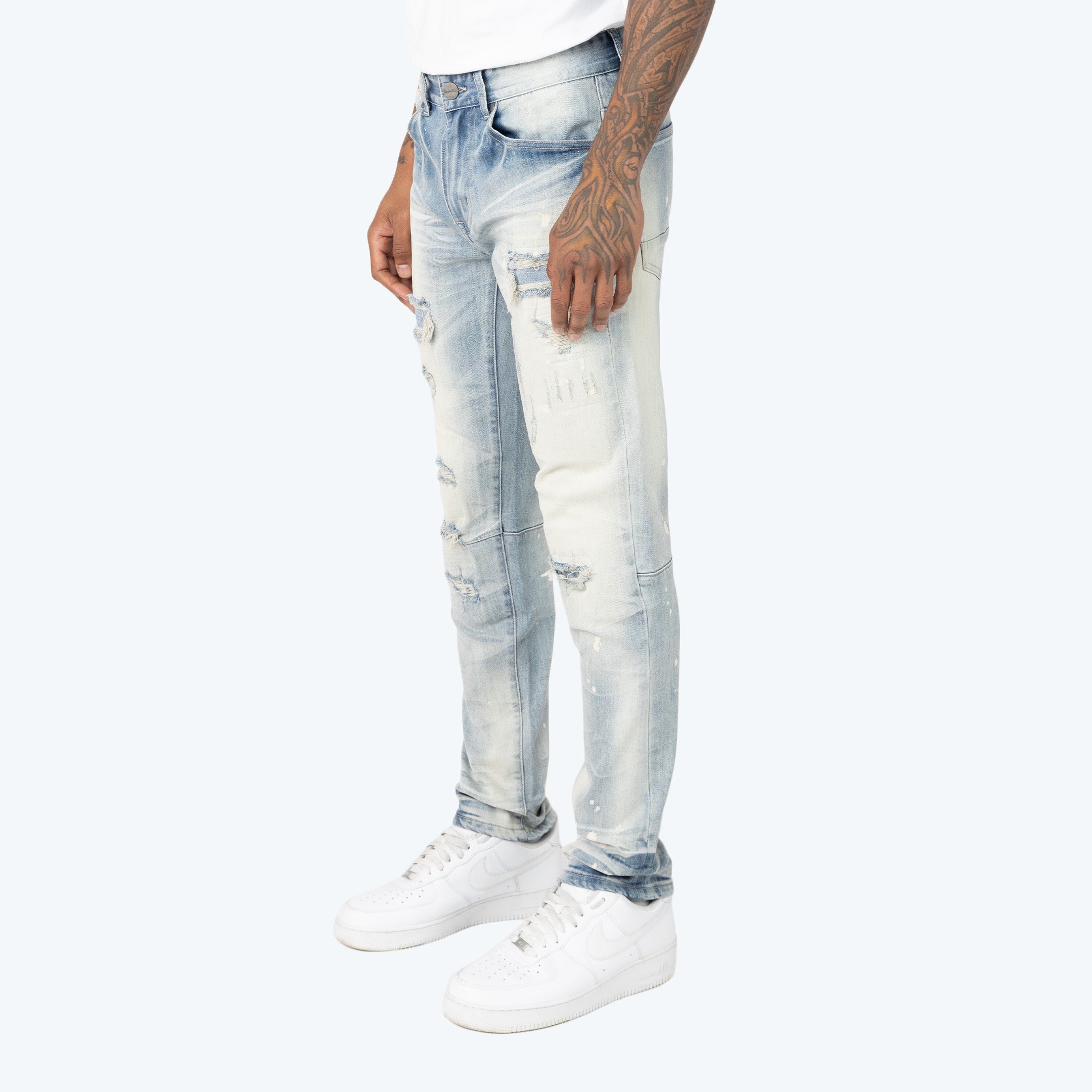 Slim Vintage Rip & Repaired Jeans