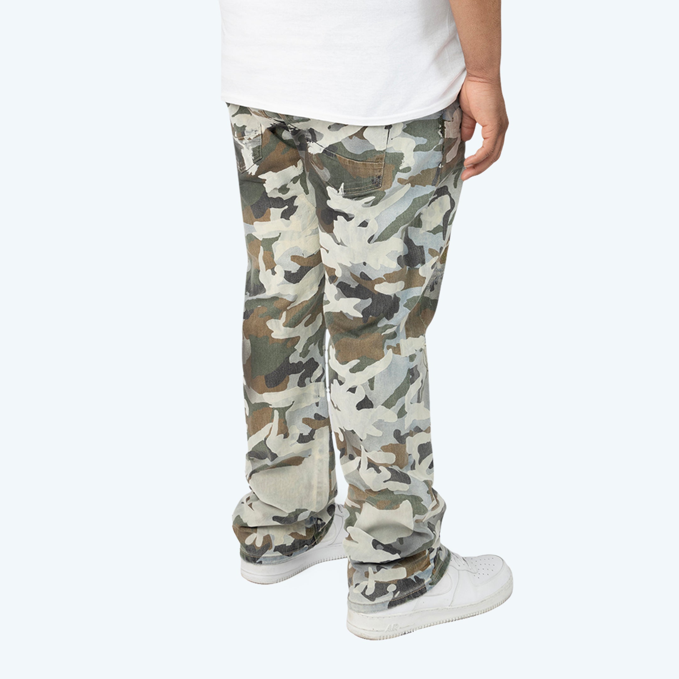 Big and Tall - Long Straight Camo Flocked Jeans