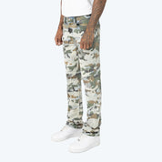 Long Straight Camo Flocked Jeans
