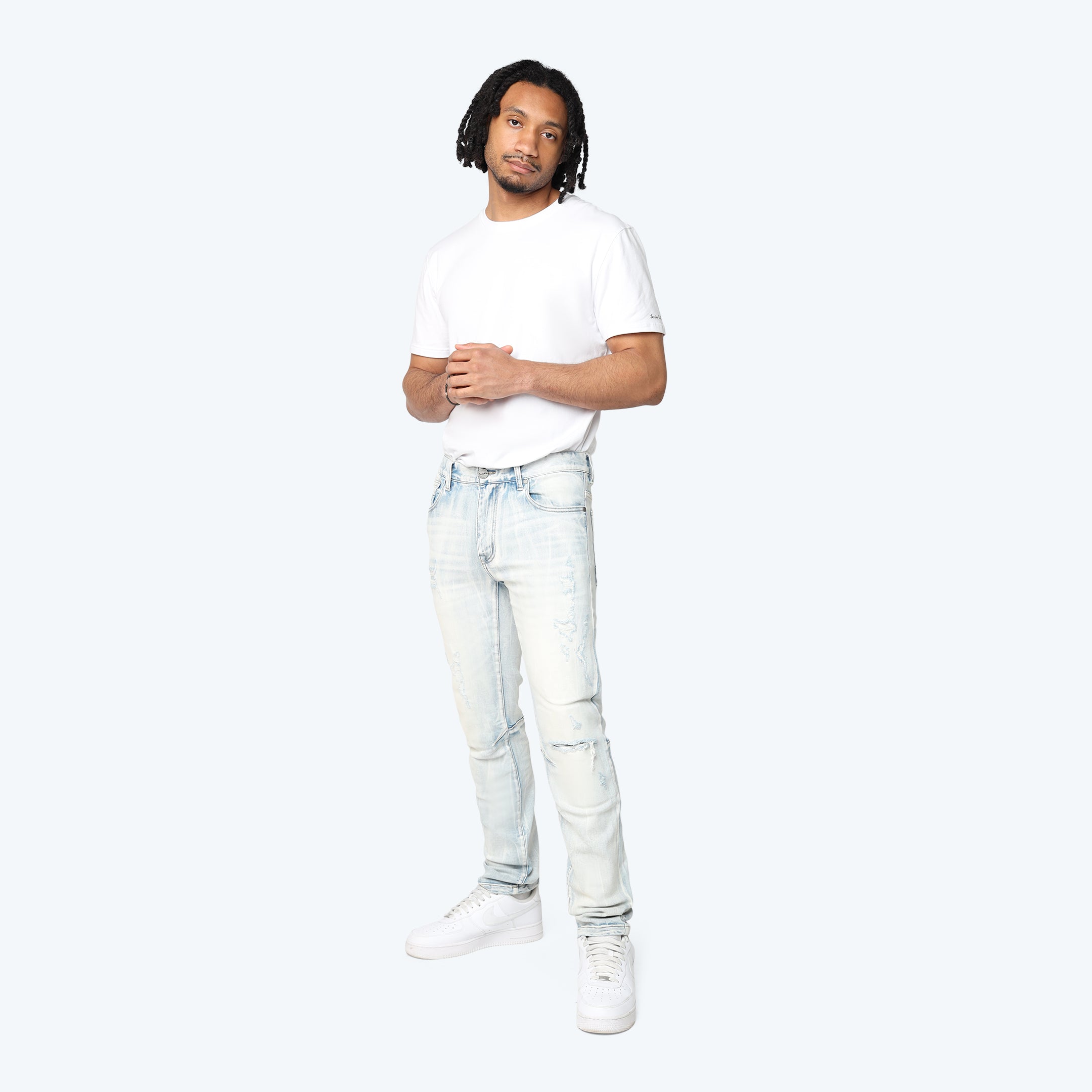 Slim Vintage Washed Jeans - Echo Blue