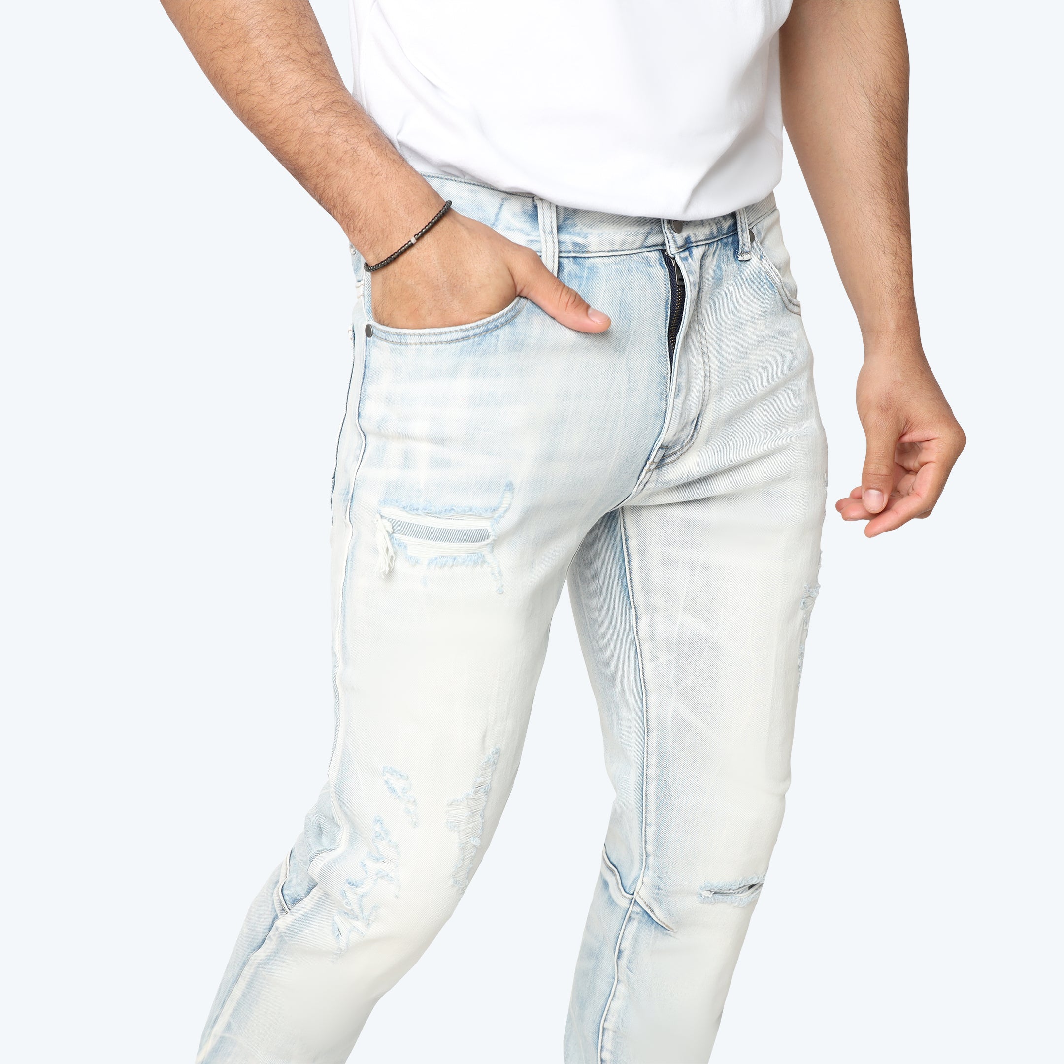 Slim Vintage Washed Jeans - Echo Blue