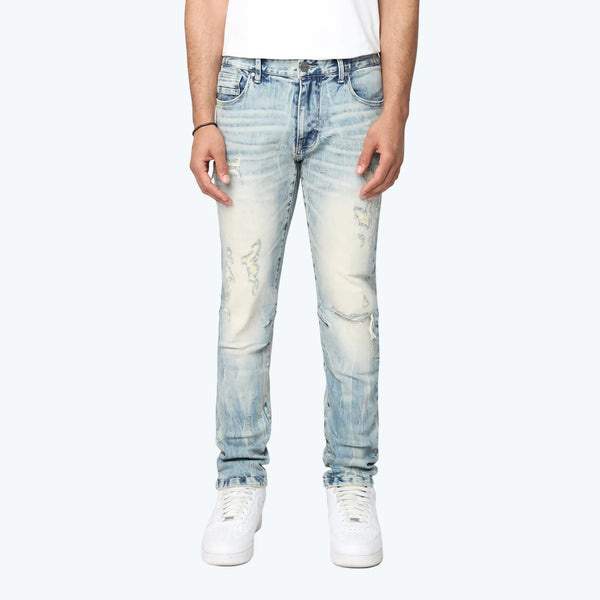 Slim Vintage Washed Jeans - Mojave Blue