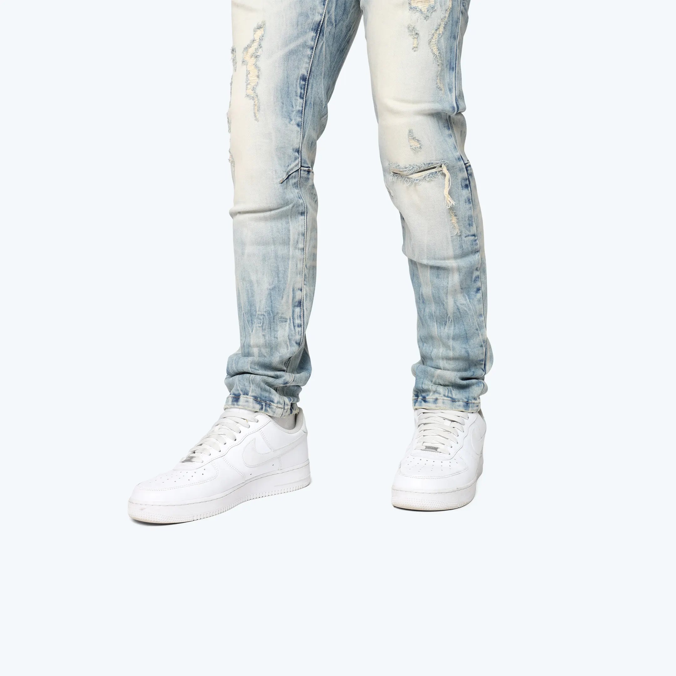 Slim Vintage Washed Jeans - Mojave Blue