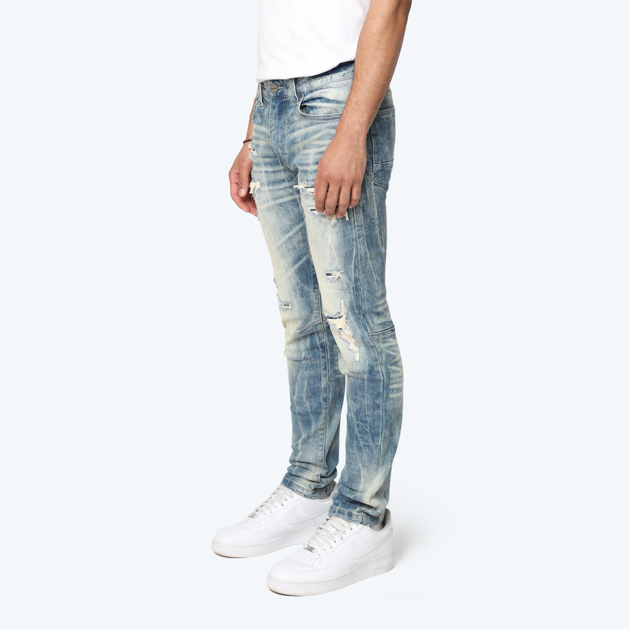 Slim Vintage Washed Jeans - Vespera Blue