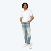 Slim Vintage Washed Jeans - Vespera Blue
