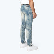 Slim Vintage Washed Jeans - Vespera Blue