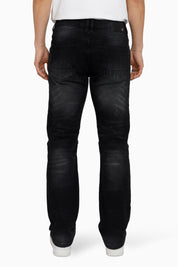 Heavy Whisker Effect Jeans - Tetra Black
