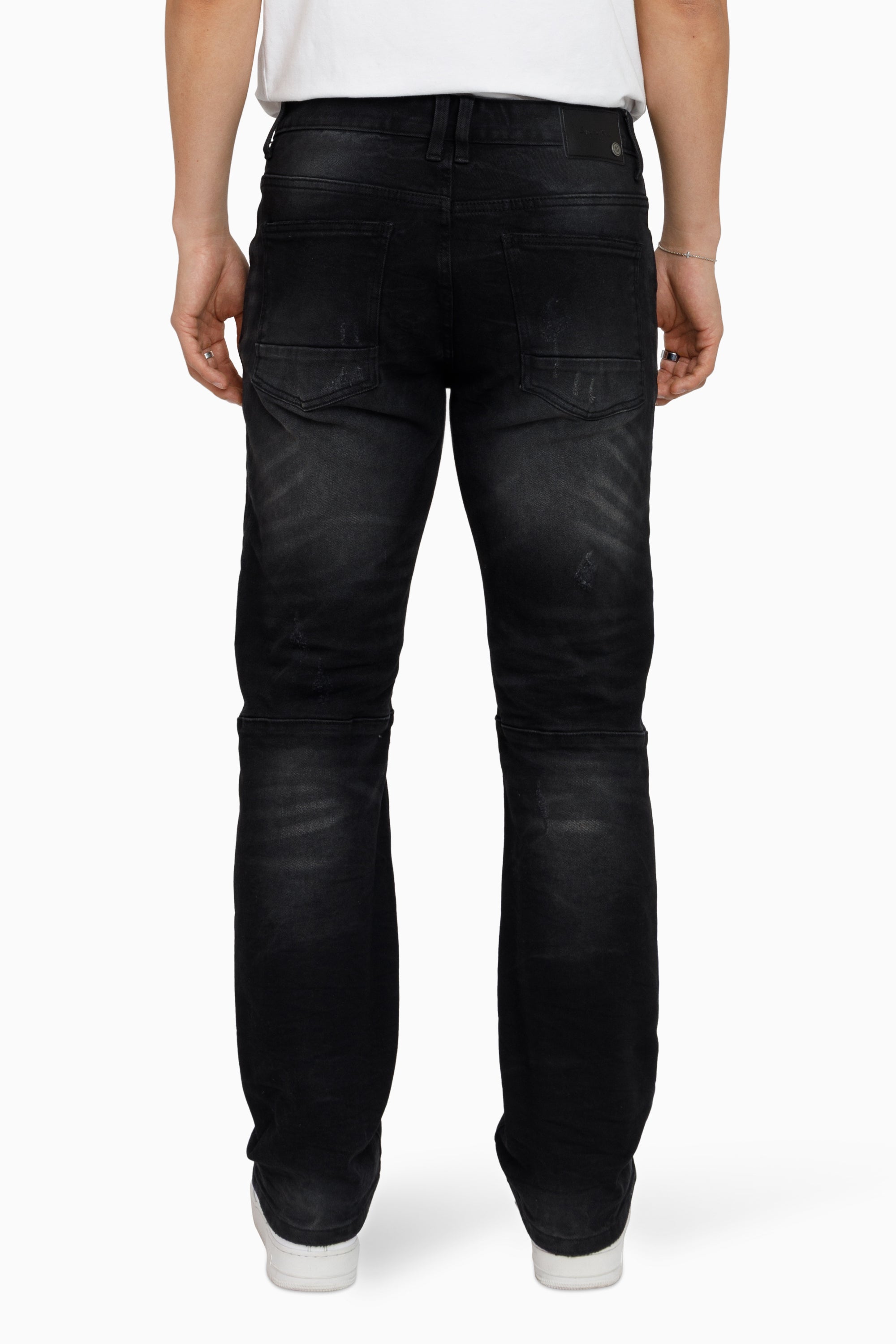 Heavy Whisker Effect Jeans - Tetra Black