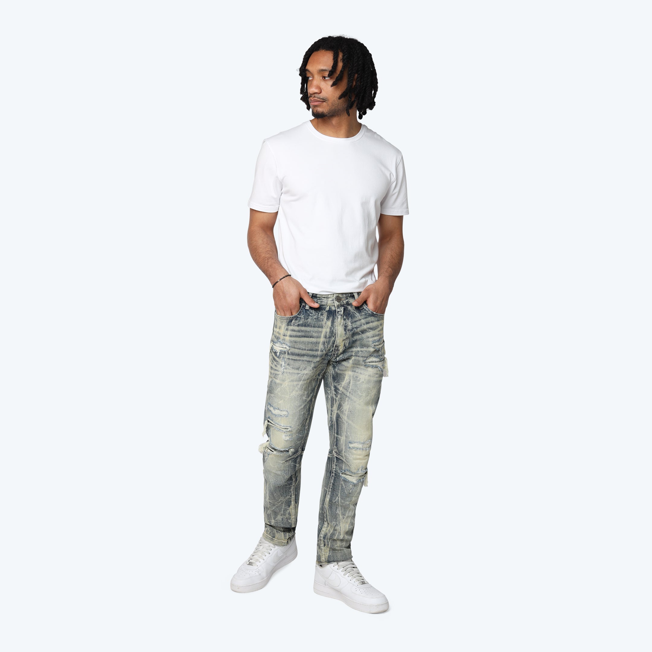Slim Gradation Effect Jeans - Kelly Blue
