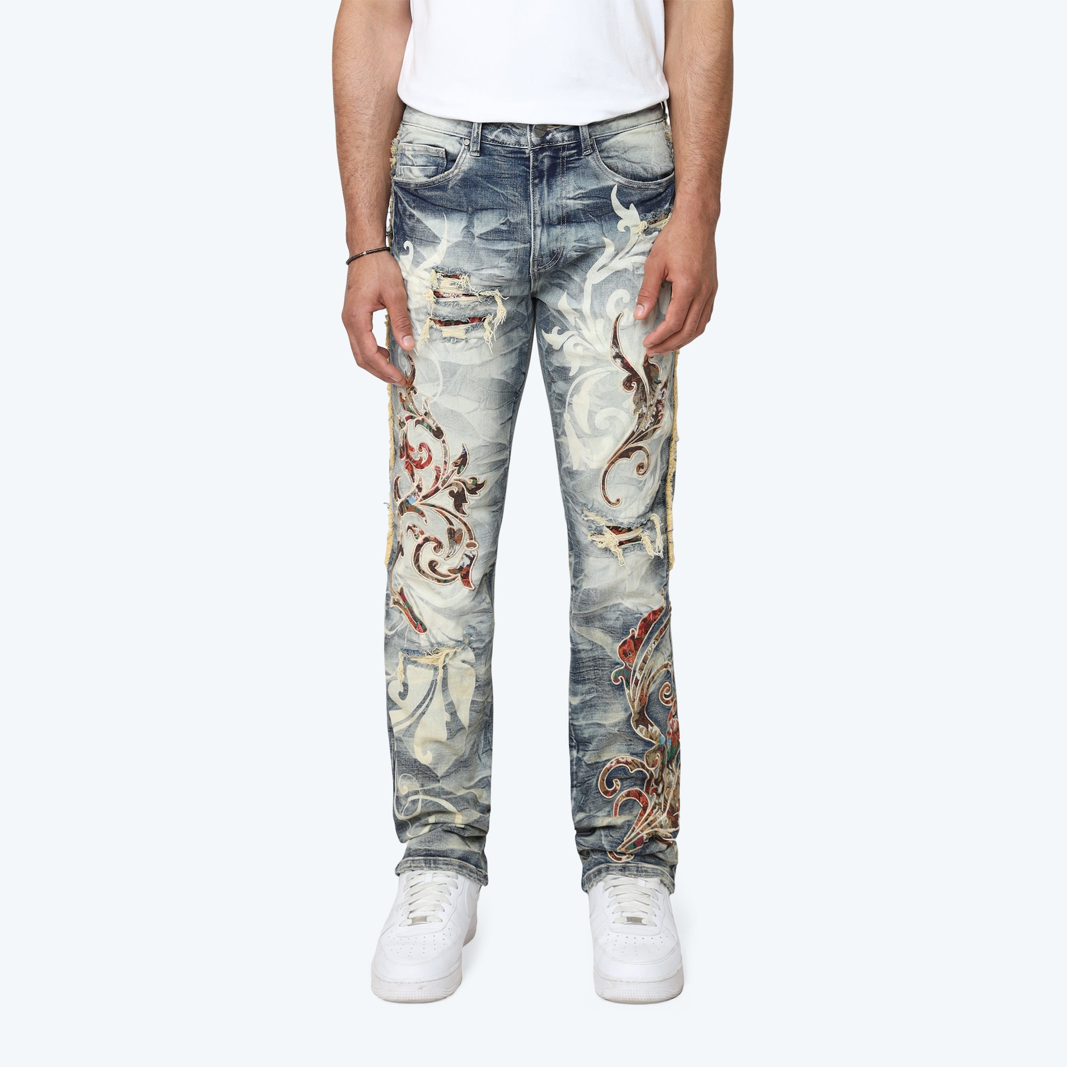 Long Straight Academy Jeans - Blue Toast