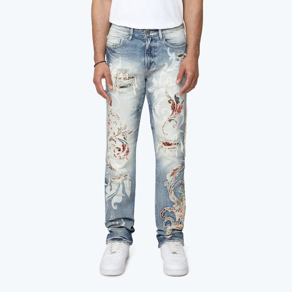 Long Straight Academy Jeans - Rhodes Blue