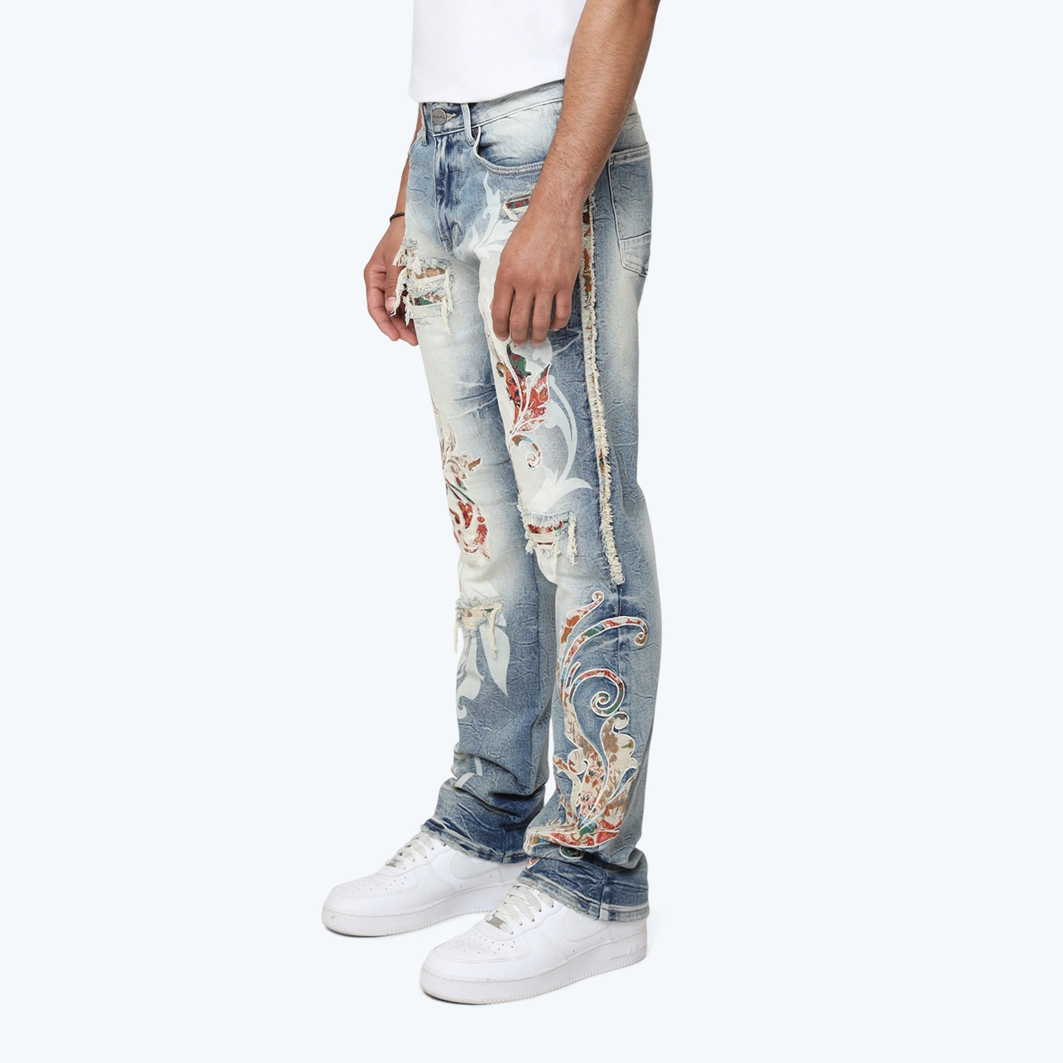 Long Straight Academy Jeans - Rhodes Blue