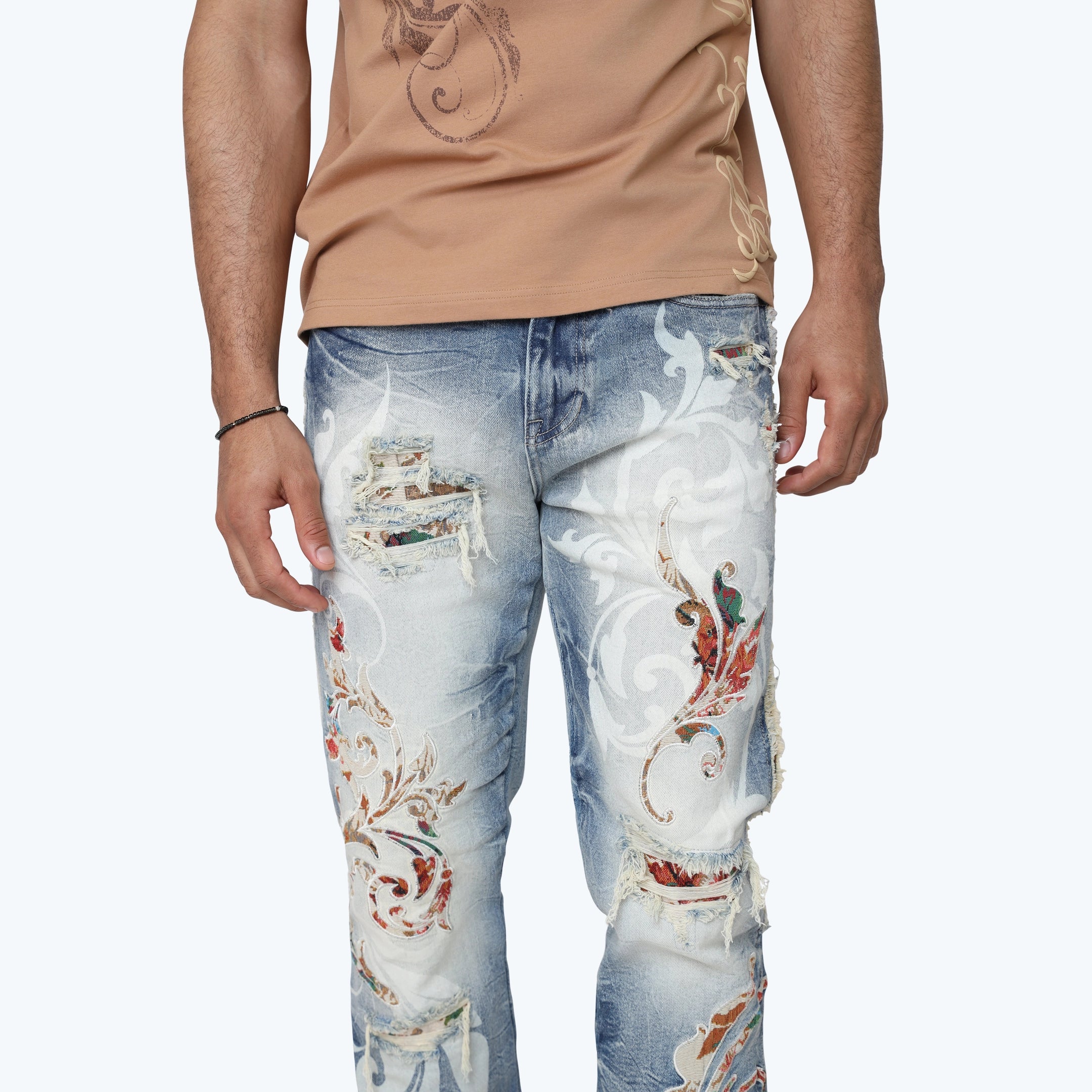 Long Straight Academy Jeans - Rhodes Blue