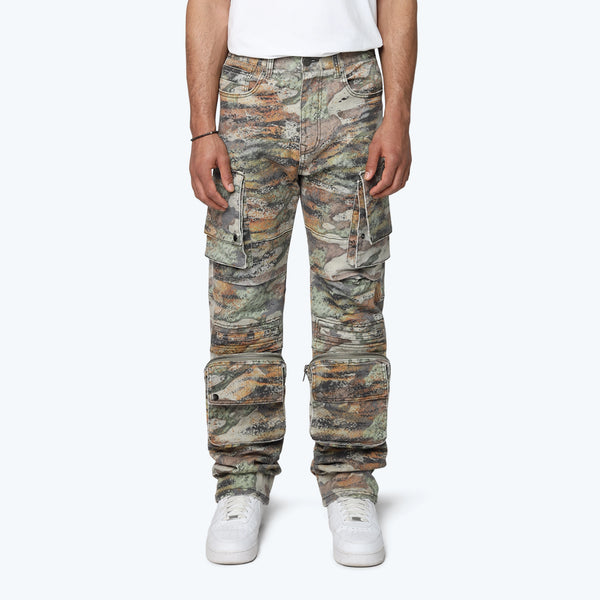 Long Straight Wilds Utility Twill Pants - Tiger Camo