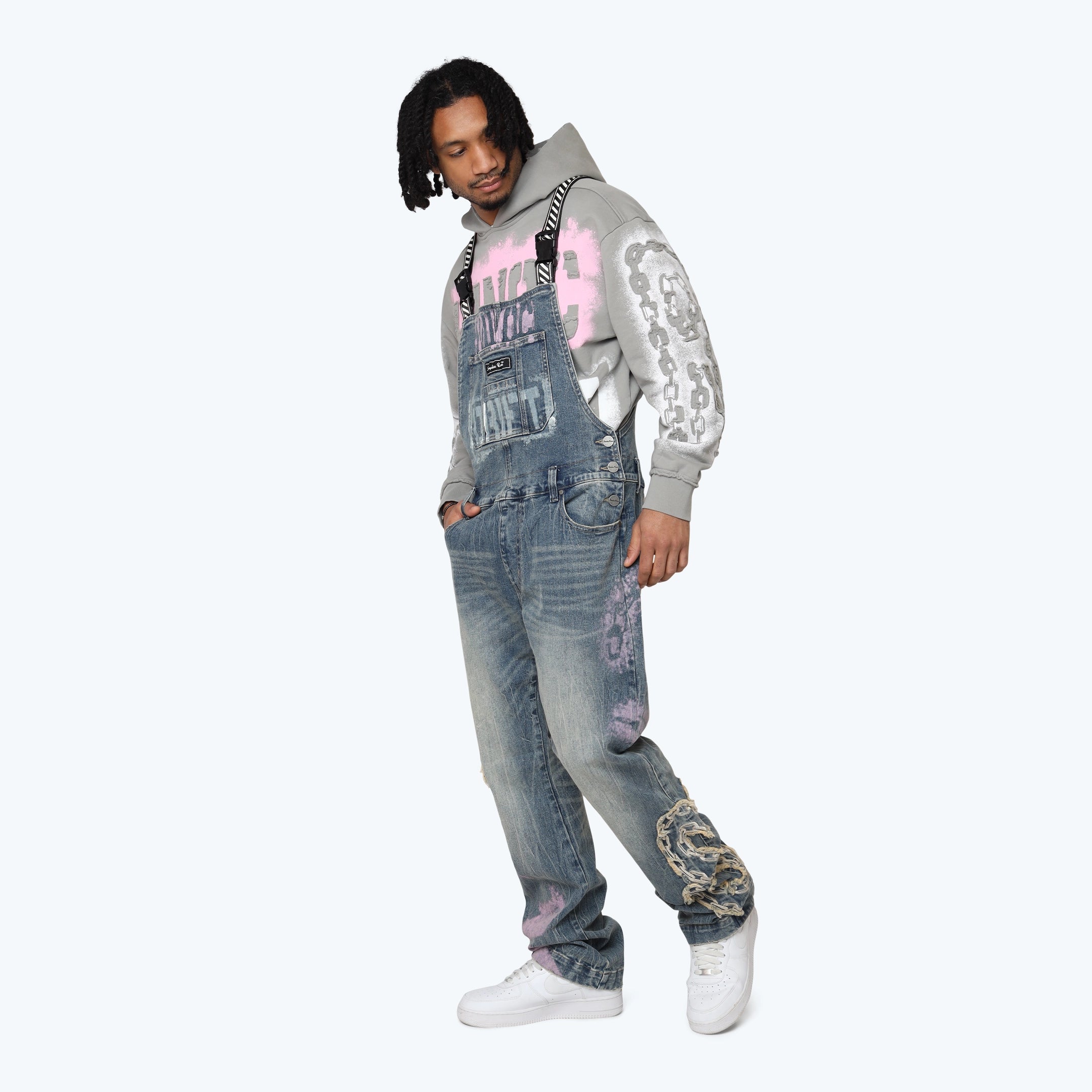 Long Straight Havoc Denim Overalls - Cydonia Blue