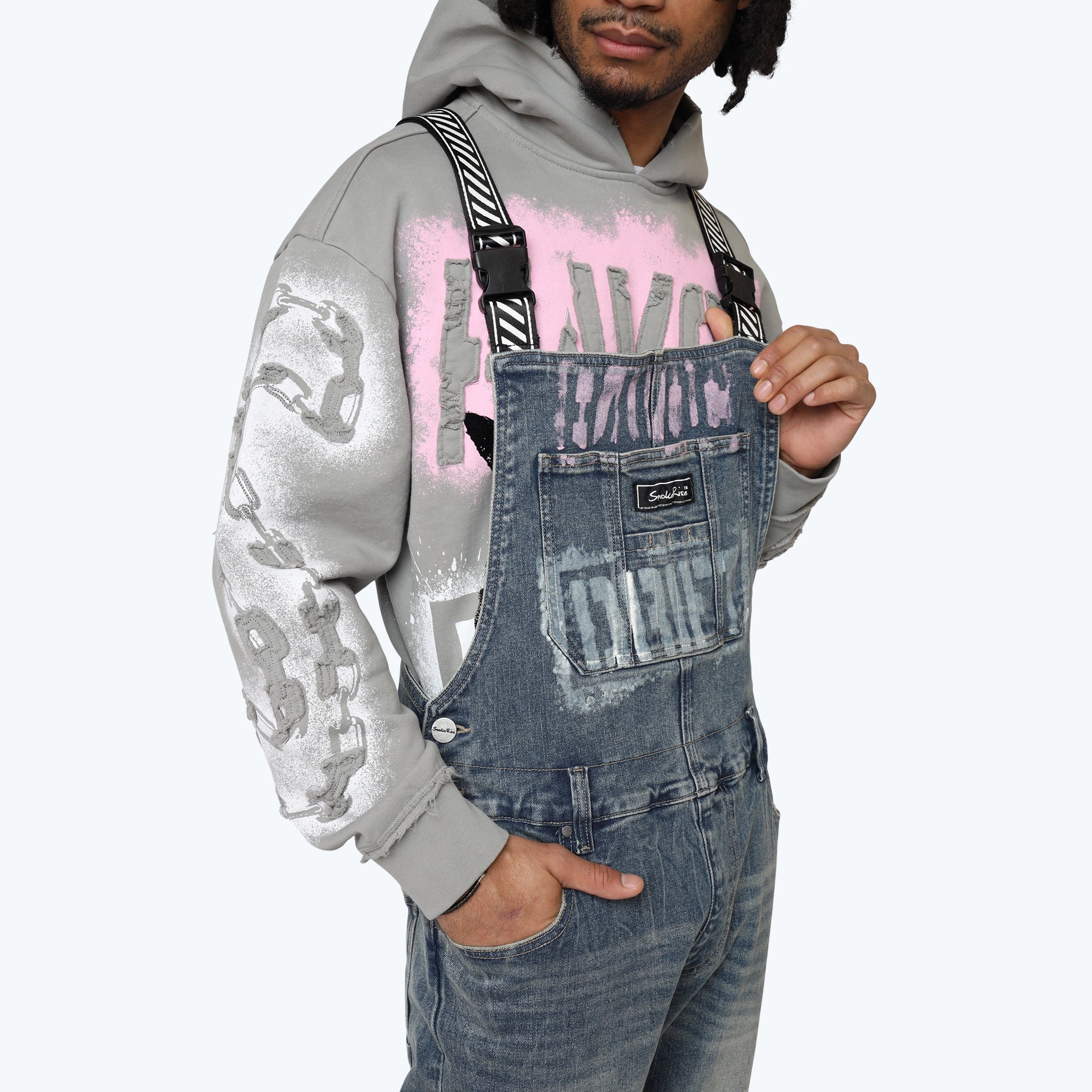 Long Straight Havoc Denim Overalls - Cydonia Blue