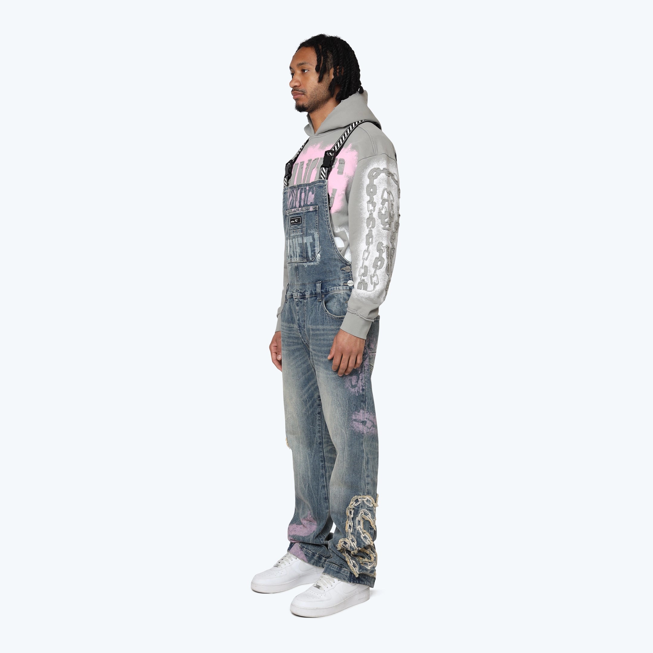 Long Straight Havoc Denim Overalls - Cydonia Blue