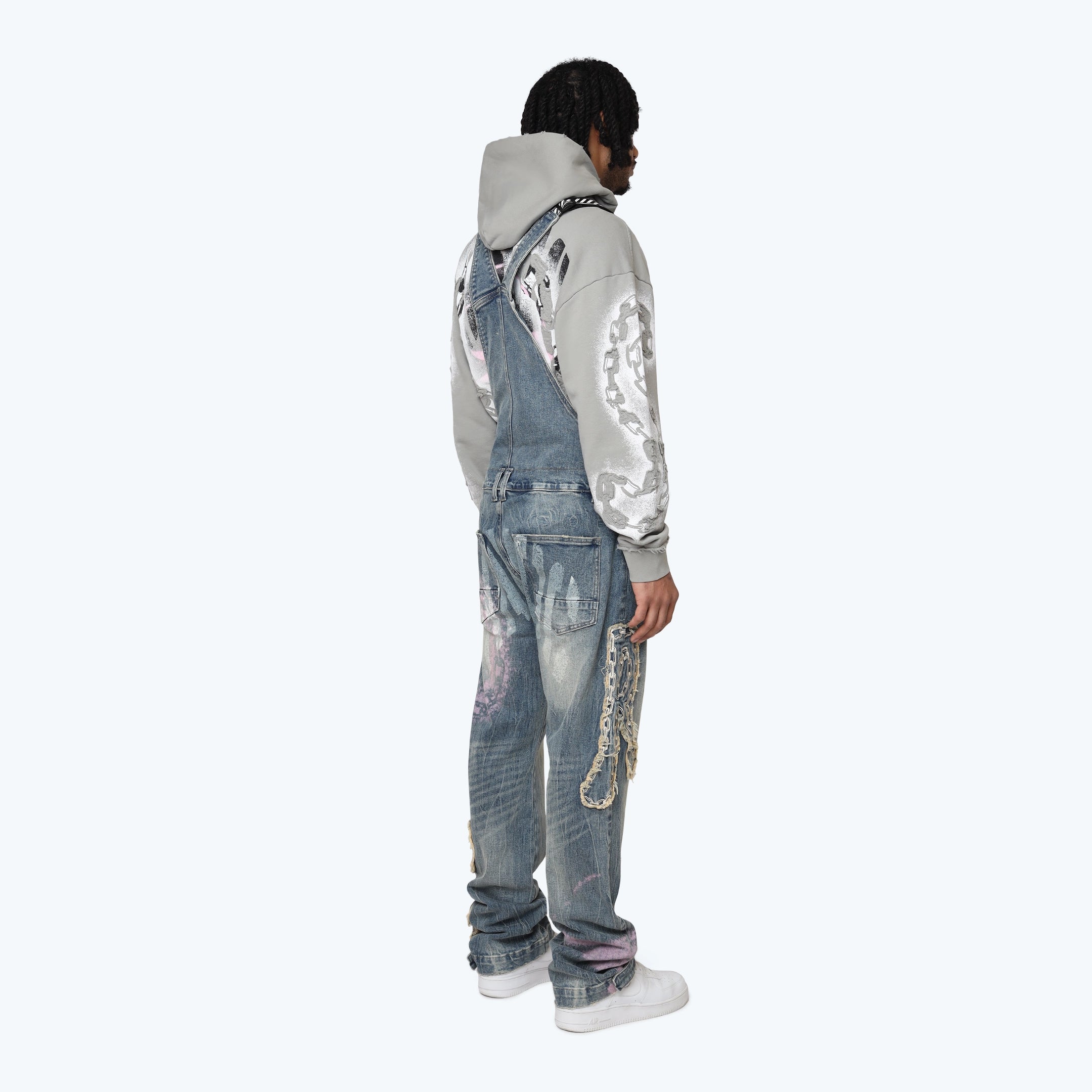 Long Straight Havoc Denim Overalls - Cydonia Blue
