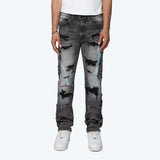 Long Straight Paradise Color Weft Jeans - Eris Grey