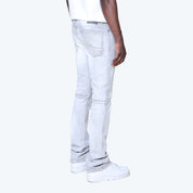 Stacked Rhinestone Jeans - Bullet Grey