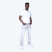 Stacked Rhinestone Jeans - Bullet Grey