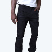 Stacked Rhinestone Jeans - Jet Black
