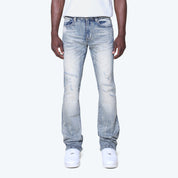 Stacked Rhinestone Jeans - Mojave Blue