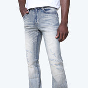 Stacked Rhinestone Jeans - Mojave Blue