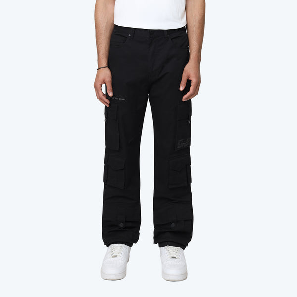 Retro Cargo Twill Pants - Black