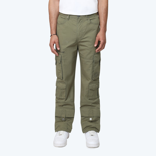 Retro Cargo Twill Pants - Loden Green
