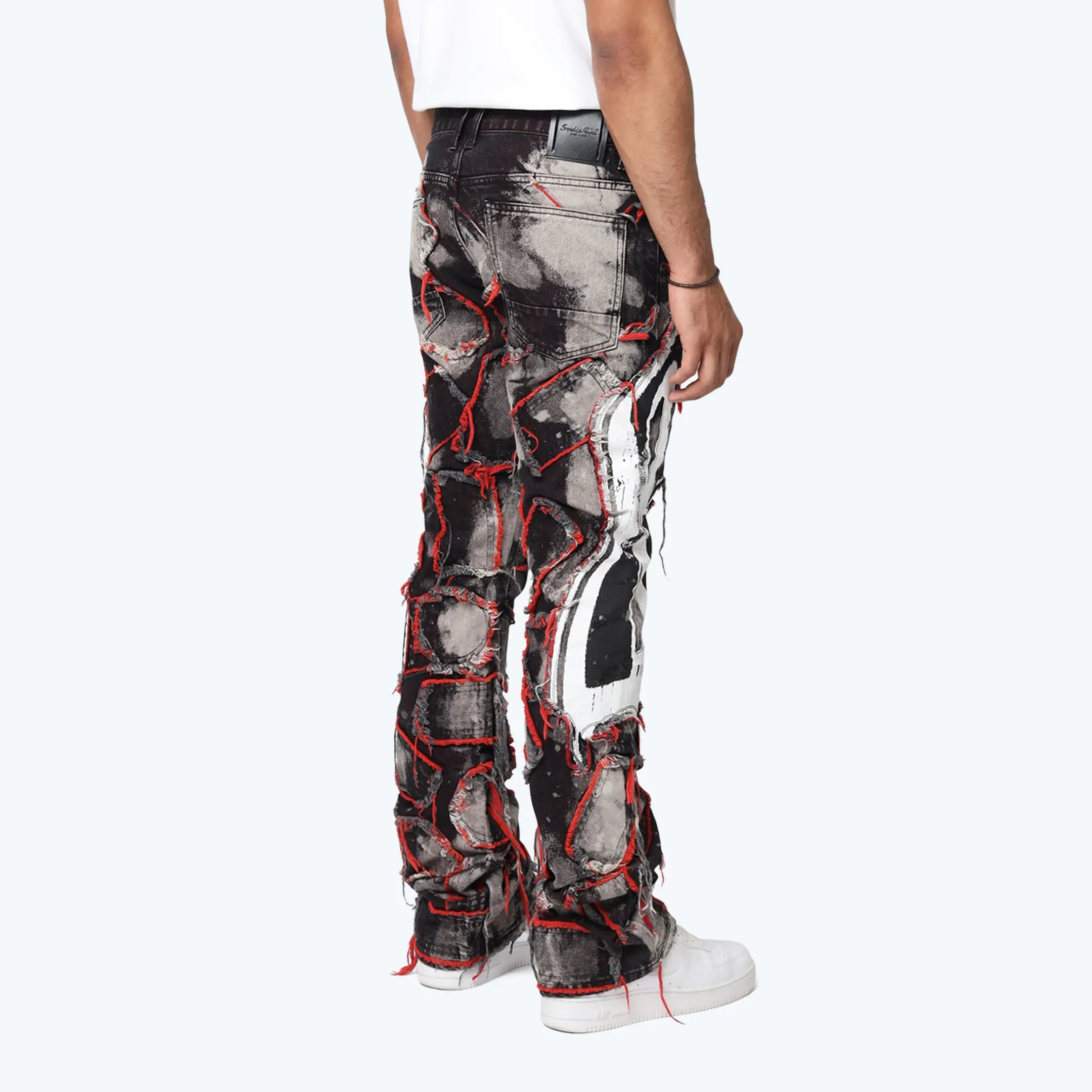 Lazy Stacked Victory Color Weft Jeans - Nickel Black
