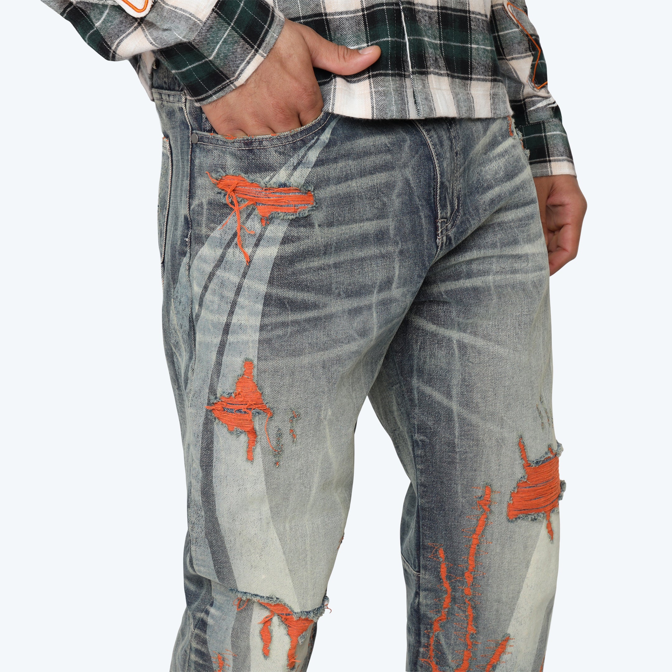 Lazy Stacked Thrills Jeans - Imperial Blue