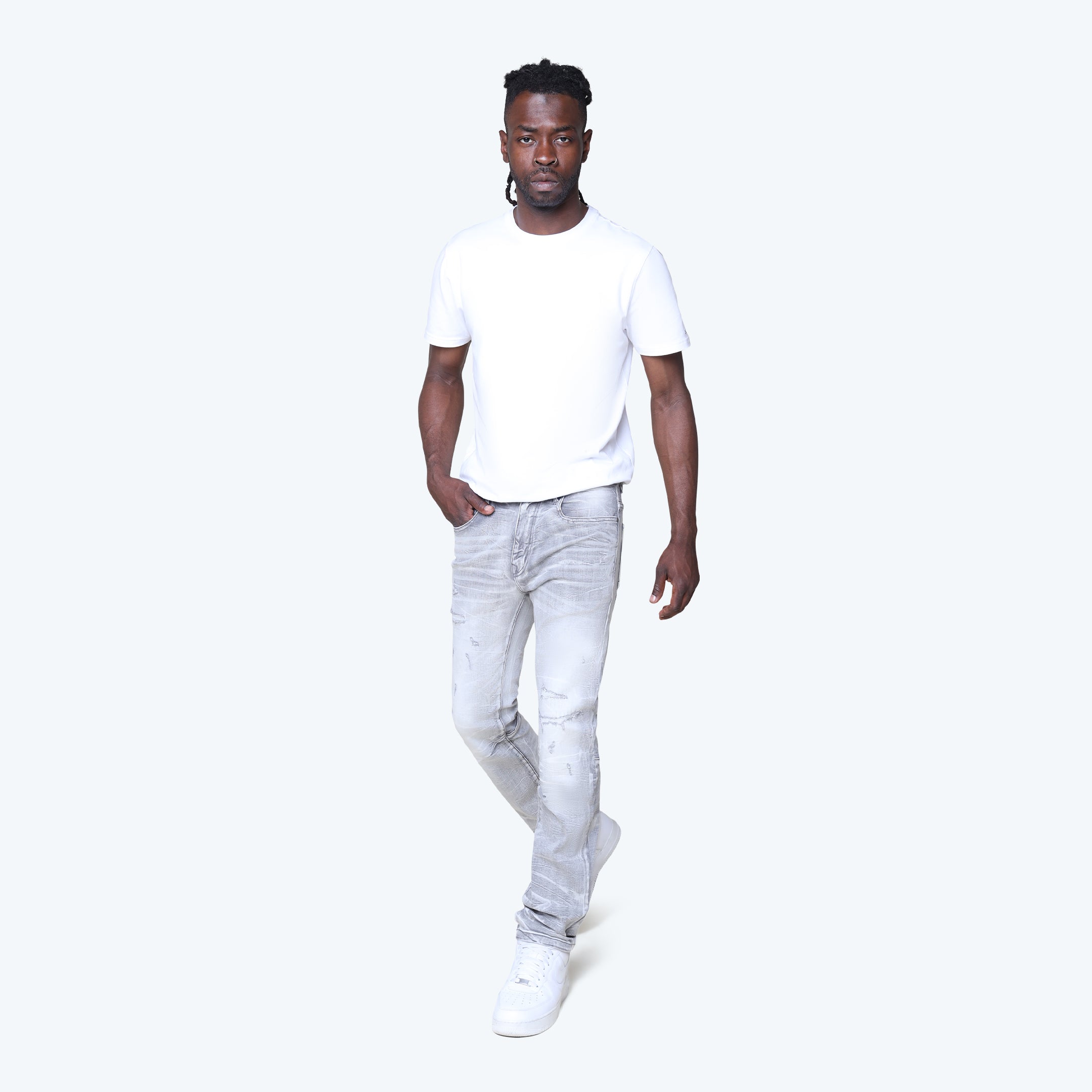 Slim New Effect Washed Jeans - Mythical Grey