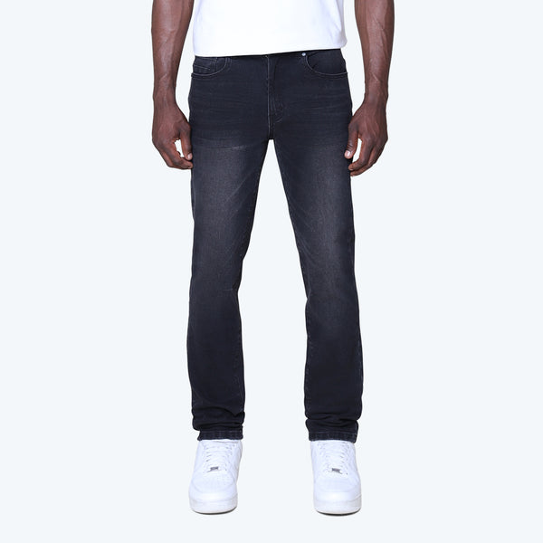 Slim Vintage Washed Plain Jeans - Lamour Black