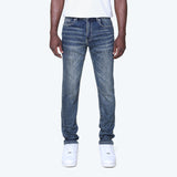 Slim Vintage Washed Plain Jeans - Mevel Blue