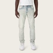 Slim Crystal Effect Washed Jeans - Hatherly Blue