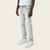 Slim Crystal Effect Washed Jeans - Hatherly Blue