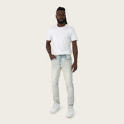 Slim Crystal Effect Washed Jeans - Hatherly Blue