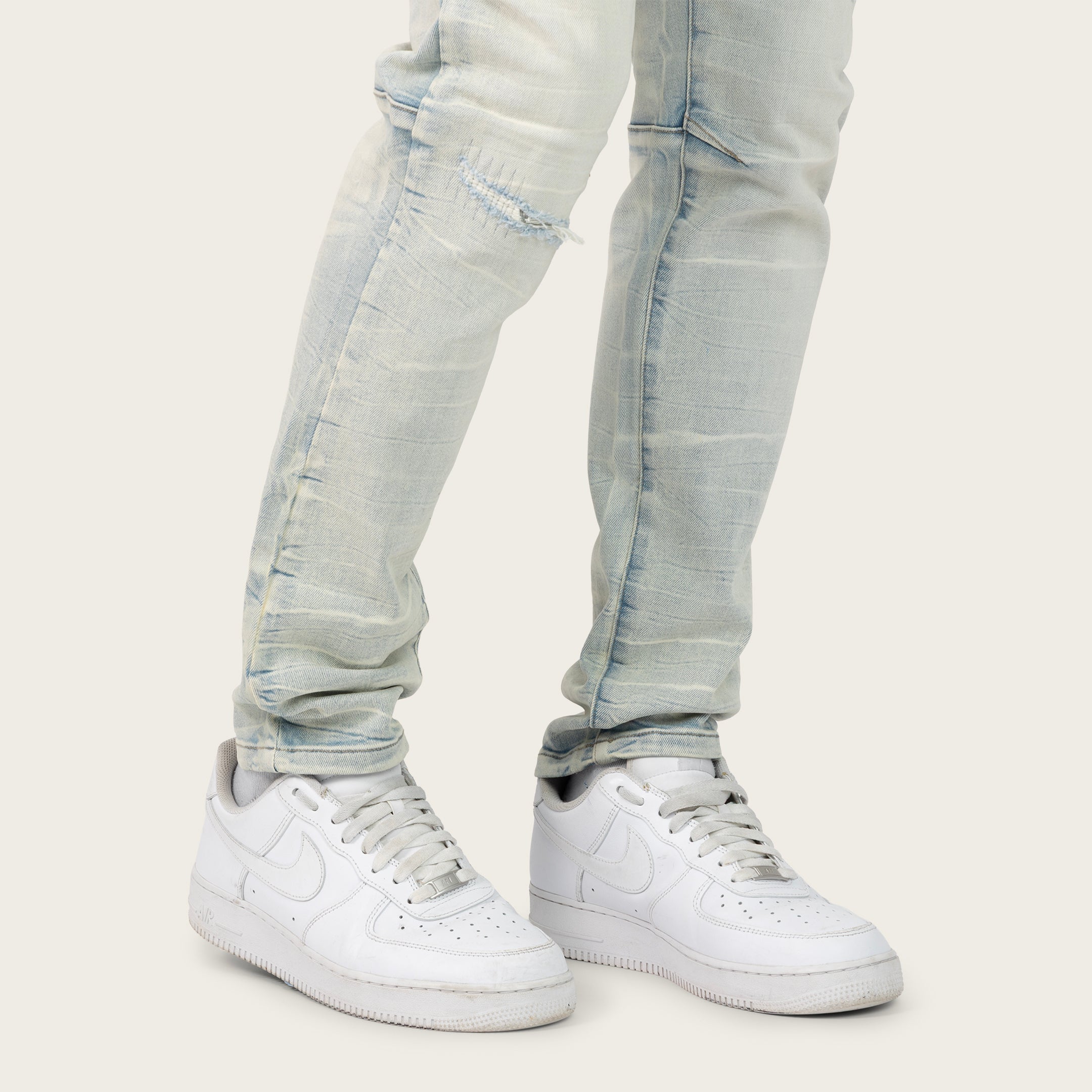 Slim Crystal Effect Washed Jeans - Hatherly Blue
