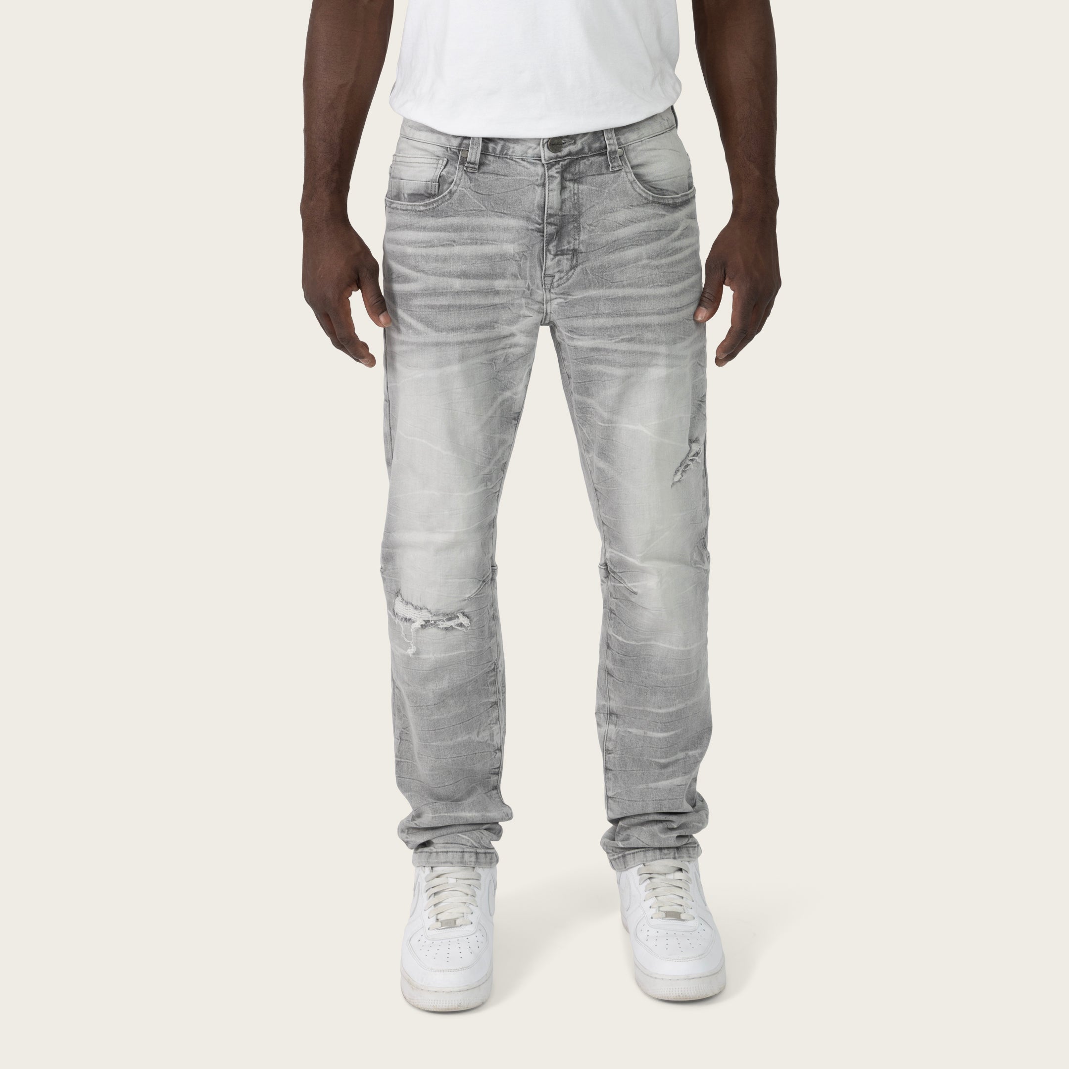 Men's Denim Jeans | Distressed, Black, Classic Wash | Smoke Rise