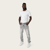 Slim Crystal Effect Washed Jeans - Heaven Grey