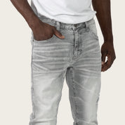 Slim Crystal Effect Washed Jeans - Heaven Grey